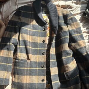 Paisley and Gray Flannel Winter Coat